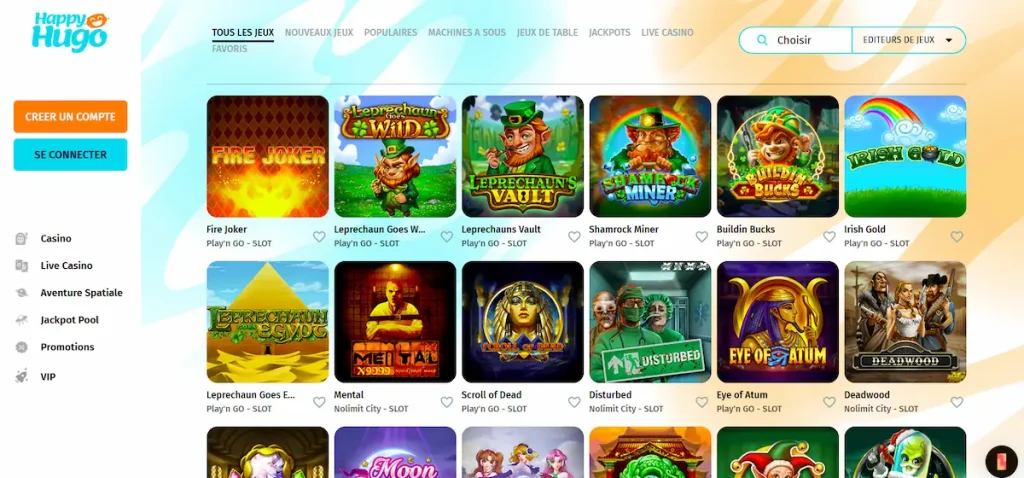 interface happy hugo casino
